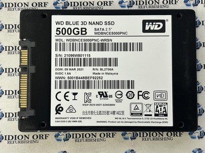 WDC 500GB 2.5'' SATA SSD WDBNCE5000PNC, Grade A+, SKU 25158