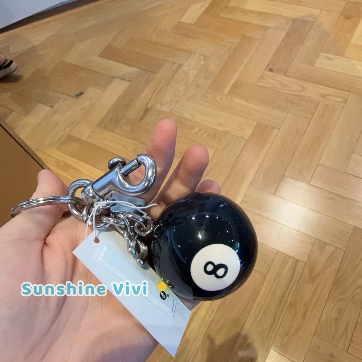 NWT Coach Eight Ball Bag Charm Silver/Black CEA15 with dust bag | eBay NWT Coach Eight Ball Bag Charm Silver/Black CEA15 with dust bag | eBay