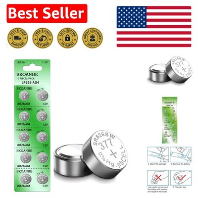10-Pack SR626SW 1.5V Watch Batteries - Long Lasting Power & Compatibility