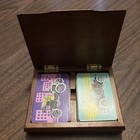 Antique Car Playing Card Box 1985 Wood Box with Metal  Model T Car Vintage — photo 2