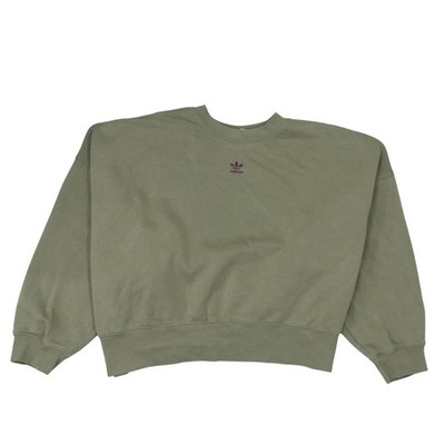 Adidas Pullover Sweatshirt Damen Khaki Grün Rundhals Größe 22