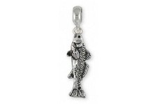 Redfish Charm Slide Jewelry Sterling Silver Handmade Fish Charm Slide RF1-PNS