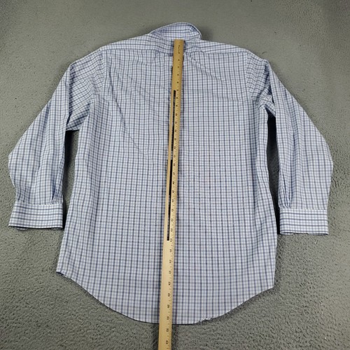 Brooks Brothers Hemd Herren Größe 16 Blau Kariert Elegant Knopfleiste Langarm - Bild 3 von 6