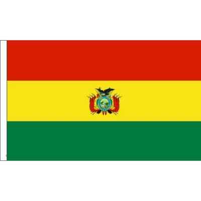 9 Zoll x 6 Zoll (23 x 15 cm) Bolivien Bolivianische Polyesterärmel kleine Hand wehende Flagge