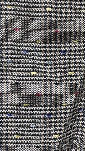 ModCloth Brown Houndstooth Confetti Plaid Overall Suspender Skirt Large SZ 10 - Picture 9 of 10