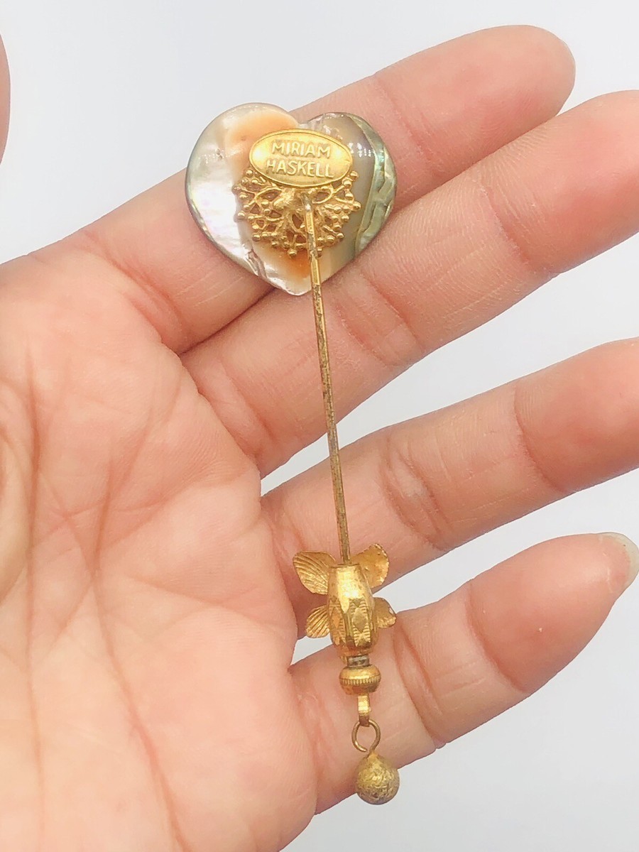 Vintage Miriam Haskell Abalone Shell Hat Stick Pin Vintage Miriam Haskell Abalone Shell Hat Stick Pin - Etsy main image 2