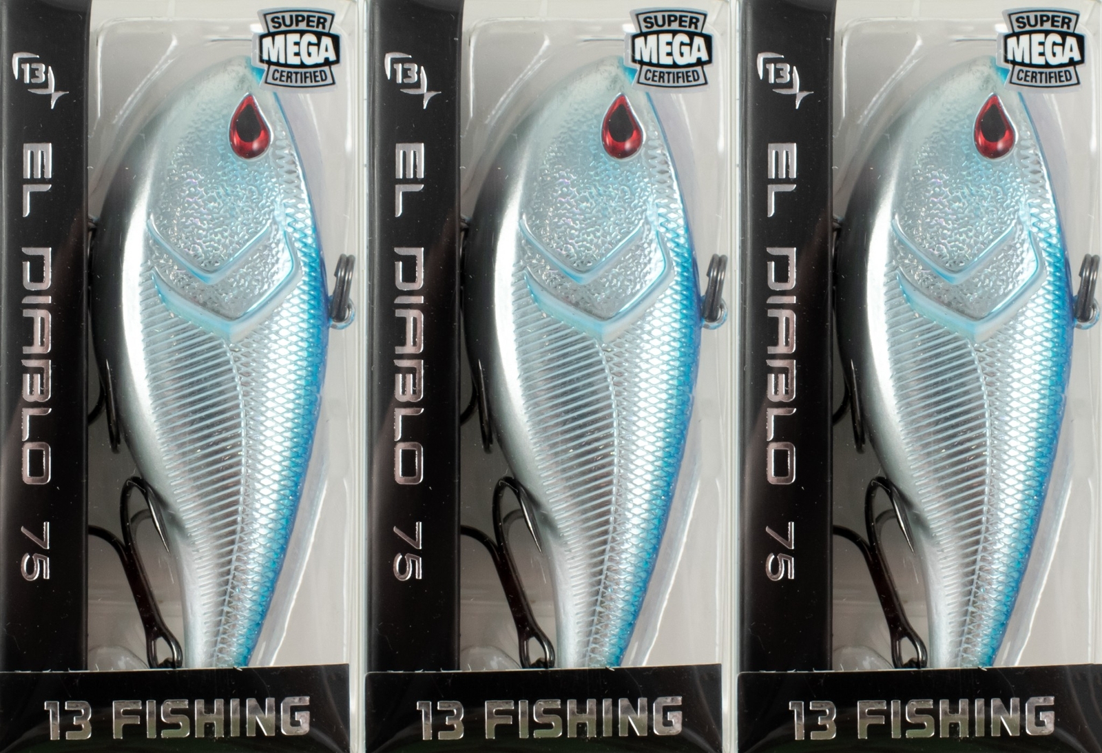 (LOT OF 3) 13 FISHING EL DIABLO 75 3/4OZ ED75-59 CHROME BLUE BACK AR1233