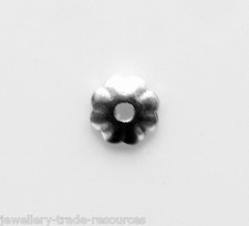 10x 925 sterling silver 3mm Round Flower Bead Caps with 0.7mm Hole