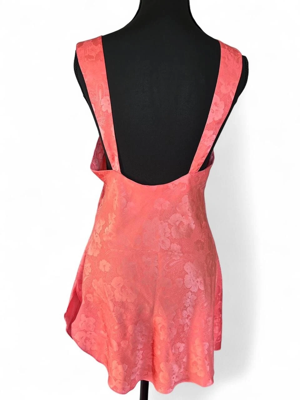 UNDERCOVER Abito Slip Vintage Victoria's Secret Etichetta Oro Corallo Floreale