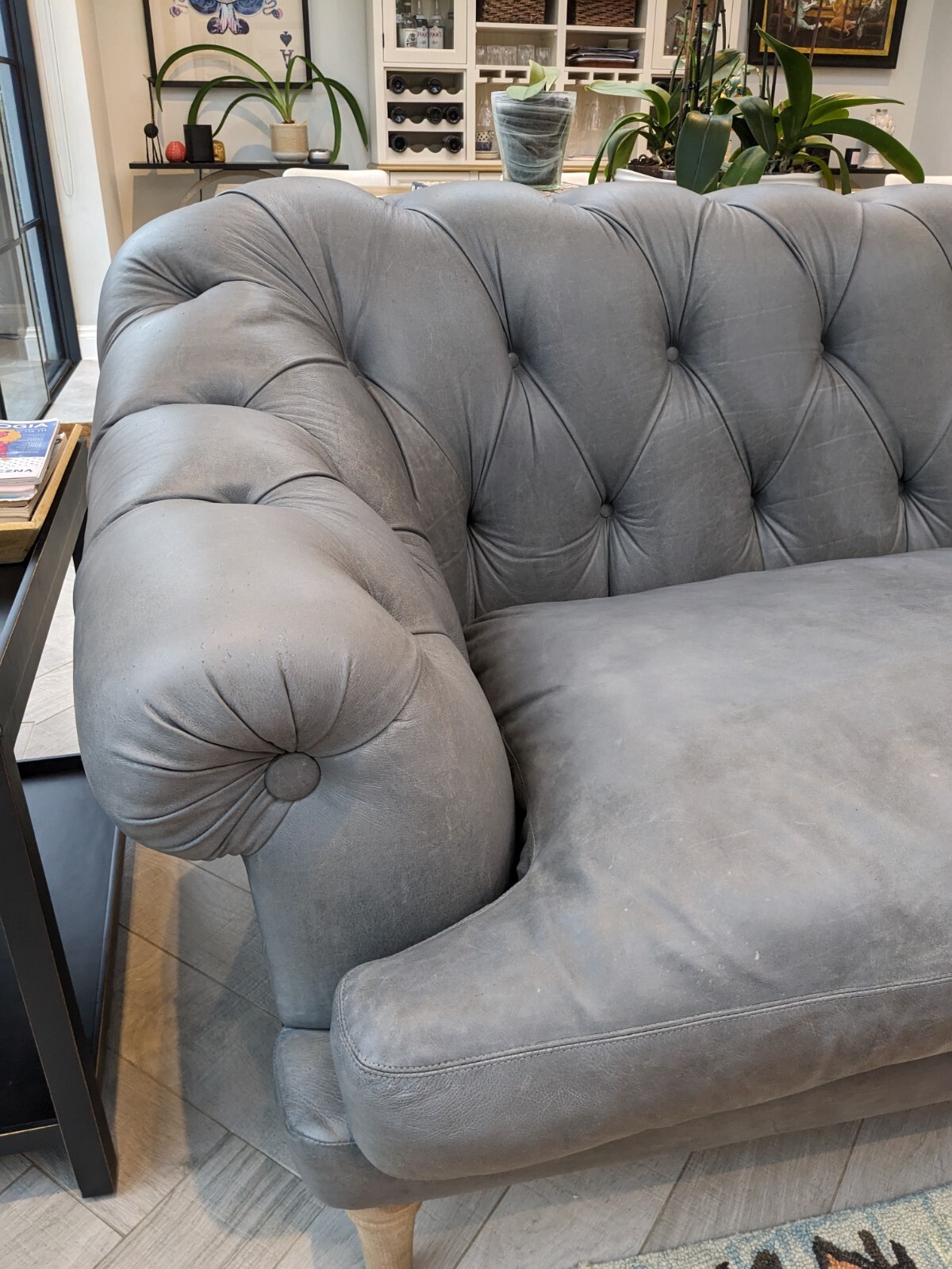 LOAF Bagsie Large Sofa In Grey Leather With Tall Legs RRP £5315 eBay