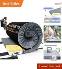 Memory Foam Camping Mattress Pad 75x30 Waterproof Portable Roll Up Travel Bed