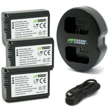 Wasabi Power Battery 3-Pack and Dual Charger for Sony NP-FW50