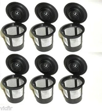 Reusable Single K-Cups Compatible with Keurig 1.0 Coffee Pod System,6 Pack