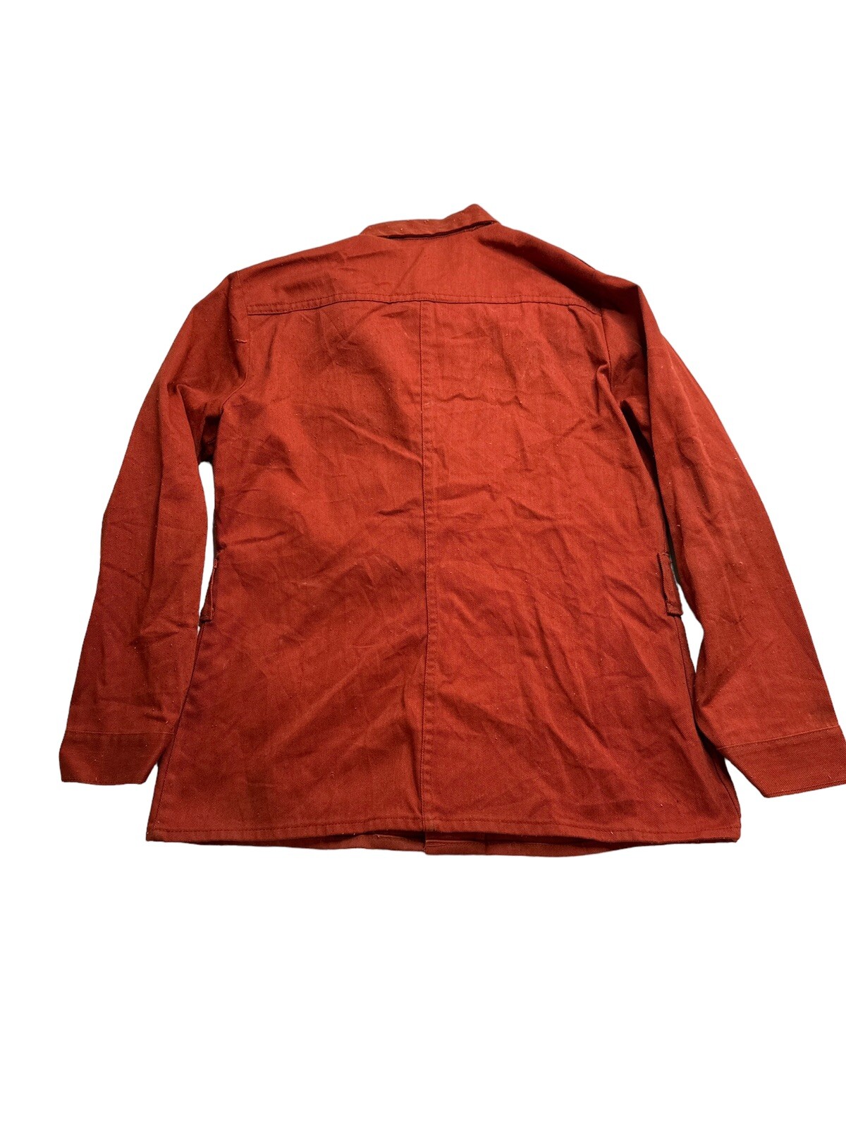 VTG Maverick Denim Shirt Orange 1970s 70s Snap Made In USA Large