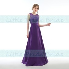 LACY CHIFFON FULL LENGTH  BRIDESMAID EVENING DRESSES SIZE 6-24 JS60 (SIZE 6-24)