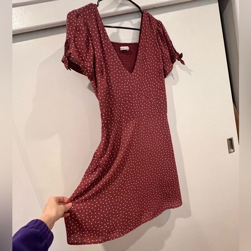 Abercrombie and Fitch pink white polka dot dress pockets lined fit flare sz S - Picture 6 of 12