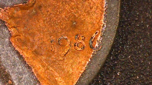 1986 Wide AM no Mintmark Lincoln Cent / Penny Struck on a Dime Planchet of 2.0 G - Picture 5 of 20