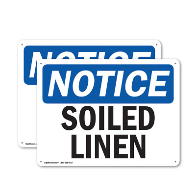 #ad #ad 2 Pack Soiled Linen OSHA Notice Sign Decal Metal Plastic $78.99