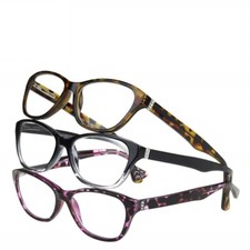 Design Optics by Foster Grant Full Frame Ladies Fashion Reading Glasses 3x Pairs