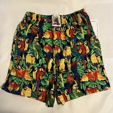 VTG Yo Wear Max Boxxer Kids Unisex Shorts Parrots Jungle 100 Cotton NOS USA M