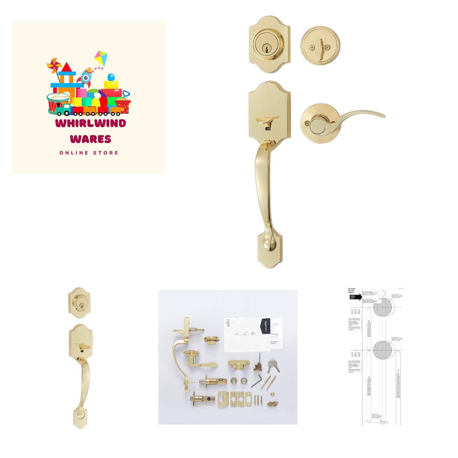 Handleset with Shelby Lever Single Cylinder Polished Brass eBay