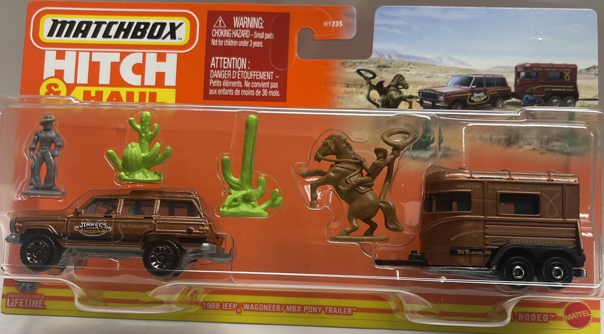 Matchbox Hitch N' Haul 1988 Jeep Wagoneer/MBX Pony Trailer | eBay