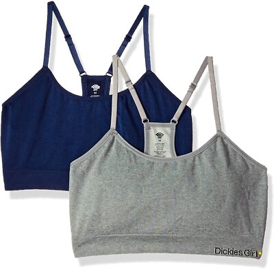 Dickies Girl Women's Seamless Bralette 2 Pack Bra - Heather Gray & Navy Bra Set-