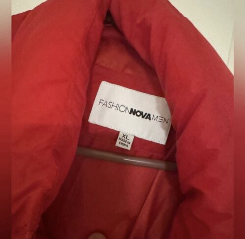 Men Red Puffer Jacket XL - Picture 2 of 5