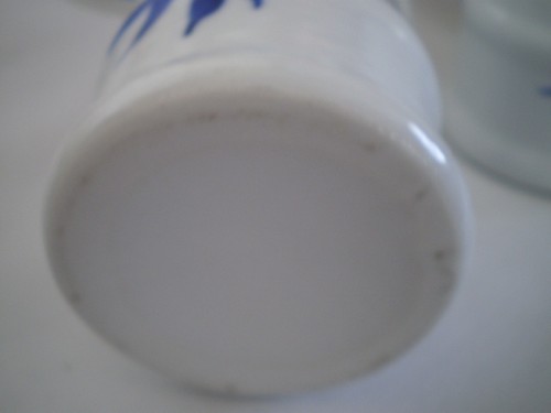 BLUE & WHITE PORCELAIN TEAPOT & 4 CUPS - BAMBOO DESIGN - MADE IN CHINA - Bild 9 von 9
