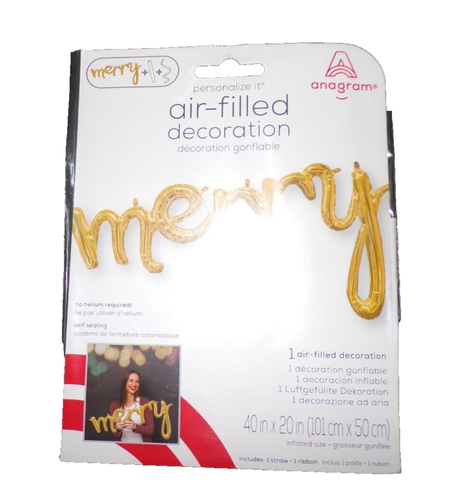 NEU Anagramm GOLD MERRY luftgefüllter Deko Ballon 40x20" CLtb