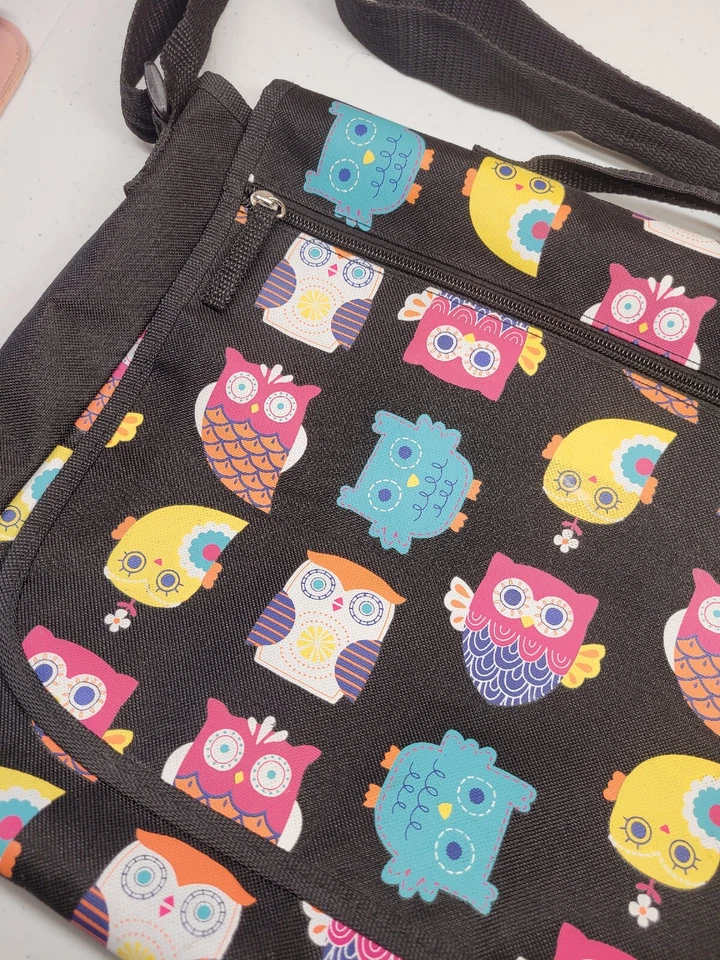 Joe Boxer Bolso Mensajero/Cartera Búhos Colorido Grande Excelente Estado  Foto 2 de 4