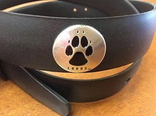 Men's Black Leather Belt with University of New Mexico Lobos Conchos Size 44 R+ 