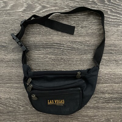 Vintage Everest Original Top Sports Black Nylon Fanny Pack Las Vegas Nevada 90s