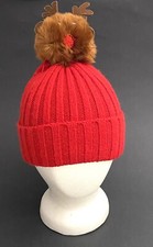NEXT Red Reindeer Toboggan Hat Beanie One Size Fits All