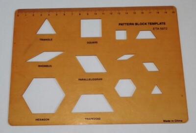 Geometry Shapes Math Pattern Block Template Stencil Square Triangle Hexagon