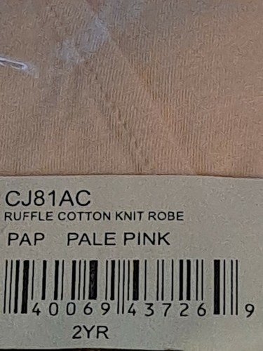 SKIN. Organic Kids Ruffle Cotton Knit Robe Pink size 2 Years $95 MSRP - Picture 3 of 5