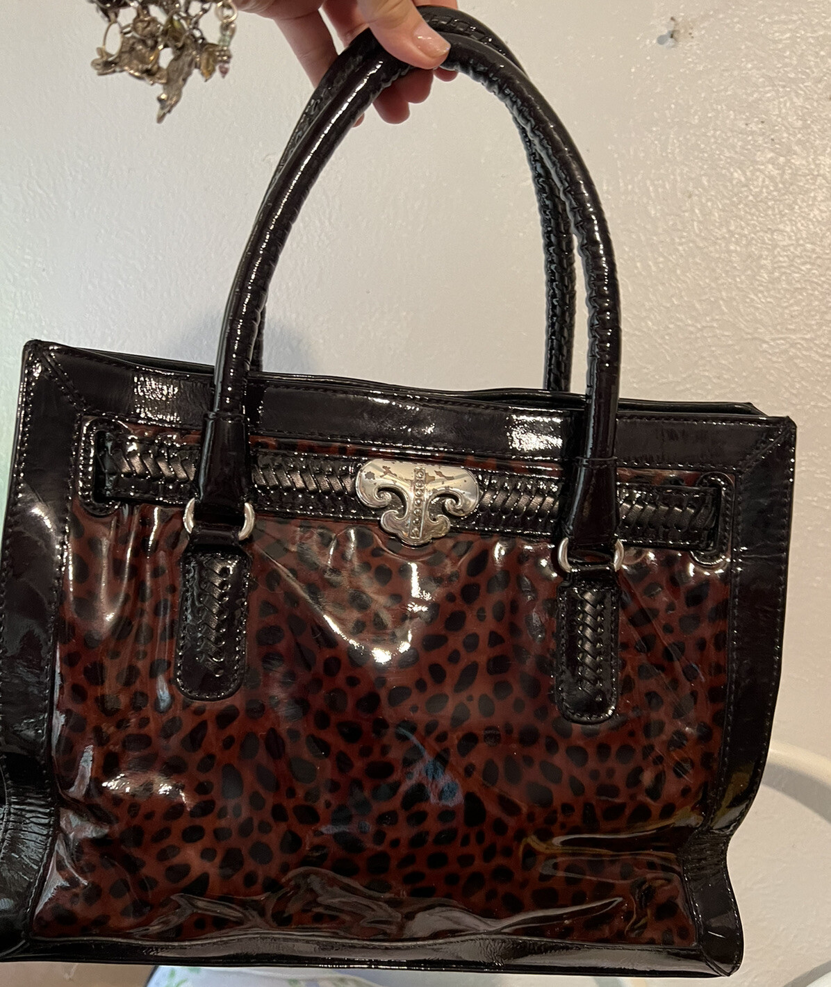 PONY Borsa a mano BRIGHTON Aristocrat RENAULT CHEETAH MG pelle verniciata MG NO COPIA