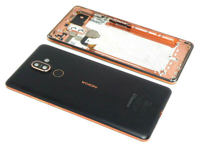 Original Nokia 7 Plus TA-1046 Akkudeckel Backcover Kameraglas Power Flex Schwarz
