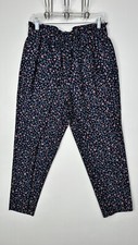 NEW Ann Taylor The Easy Ankle High Rise Floral Pull On Pant In Navy Multi Med