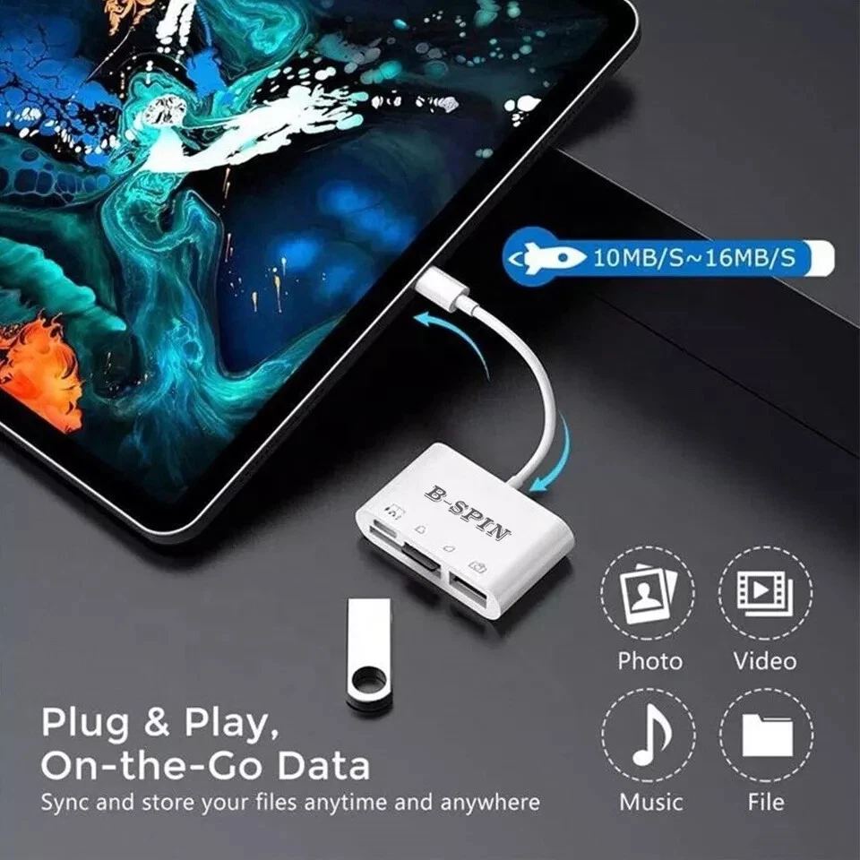 4in1 Type-C OTG Adapter For SD TF Card Reader PD charging USB connector Samsung - Image 2 of 4