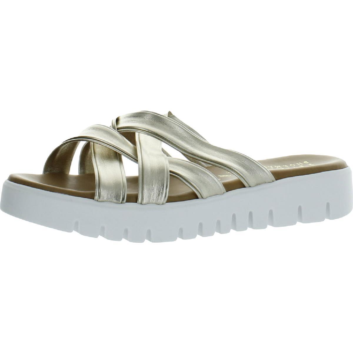 Итальянские обувщики Женские босоножки Gold Slide Shoes 8 Medium (B,M) BHFO 8701