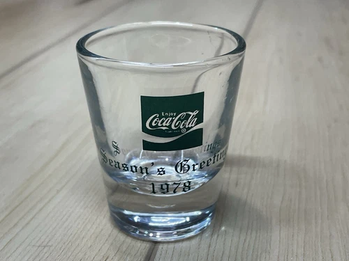Coca Cola Shot Glass 1978 Seasons Greeting Christmas Coke VINTAGE Original