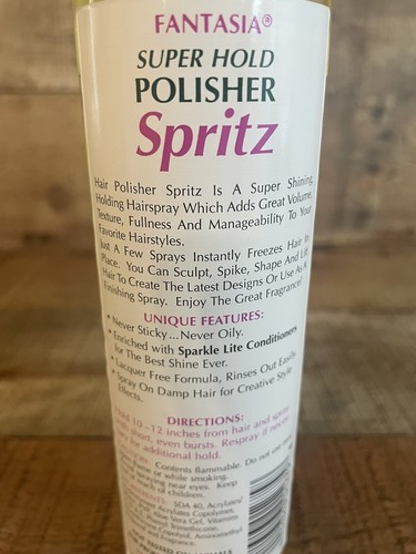 Fantasia IC Super Hold Polisher Spritz Hairspray W/Sparkle Shine 12 Oz.Lot Of 2 - Picture 5 of 6
