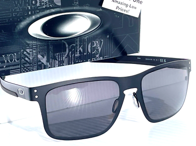 NEW Oakley HOLBROOK METAL Matte Black POLARIZED Galaxy Black Lens