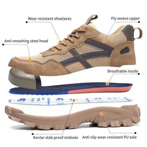 【Heavy Duty】Mens Work Boots Safety Shoes Steel Toe Cap Sneakers Lightweight - Imagen 32 de 41