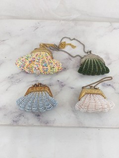 Job Lot x 4 Miniature Beaded Coin Purses (H12)