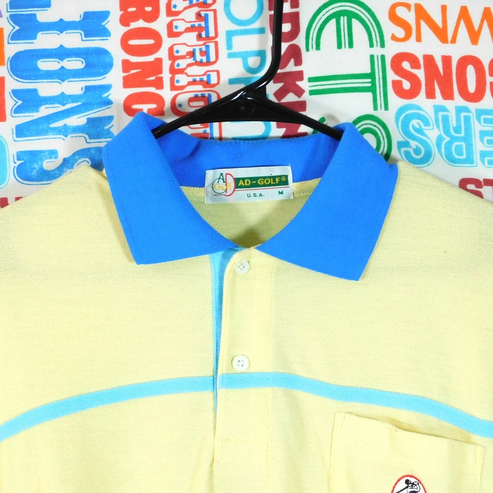 Винтажная рубашка-поло с длинным рукавом 80-х годов нашей эры для гольфа размер M пастельный цветной блок - Изображение 4 из 4
