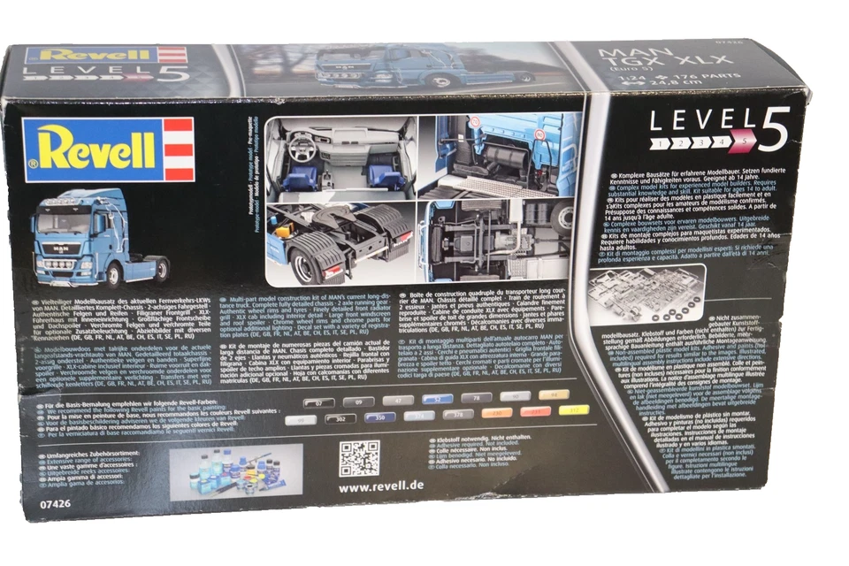 Revell Modellbausatz 07426 MAN LKW TGX XLX  Scale 1:24 OVP Teile versiegelt - Bild 3 von 3