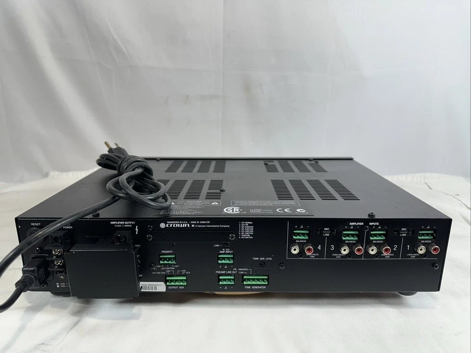 Crown 1160A 160W 70/100V Commercial 2U Rackmount Single-Zone Power Amplifier - Image 4 of 4