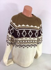 Vintage Nordic Sweater Fair Isle 70  s Style Womens Large